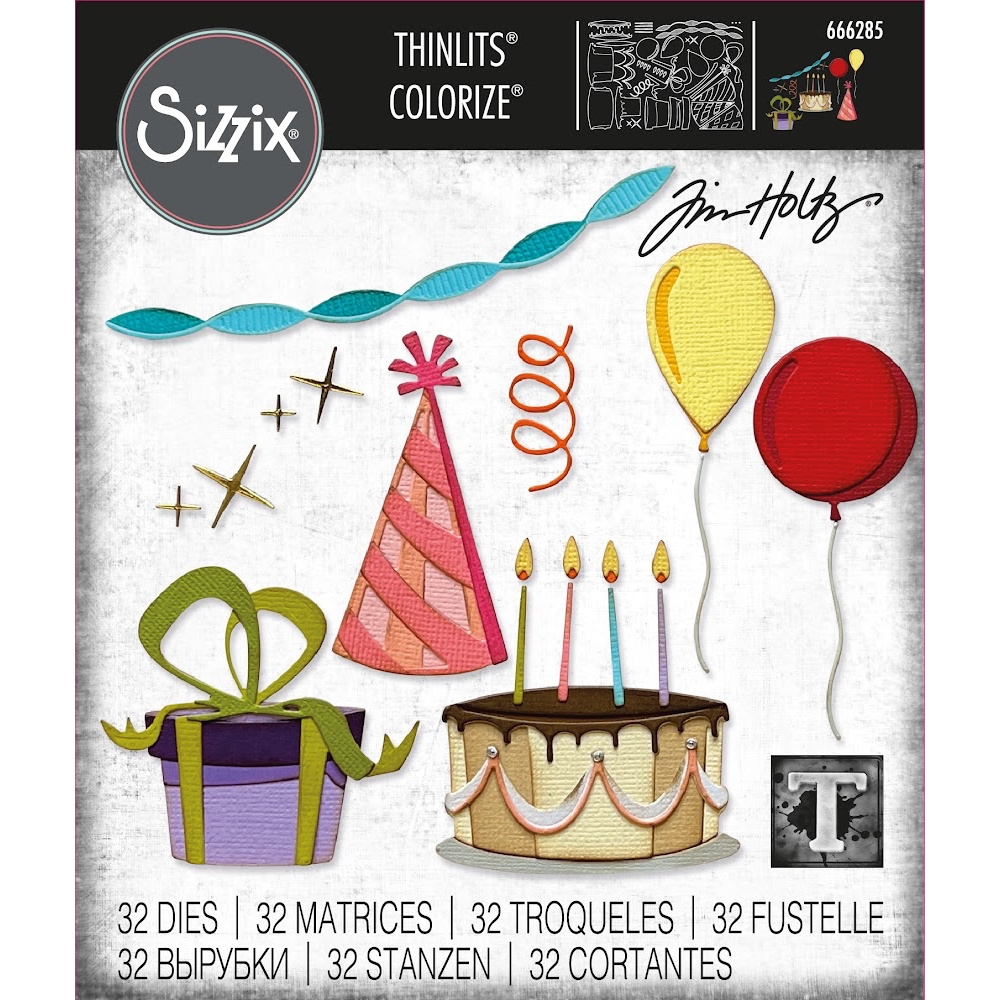 Sizzix Everyday Collection Tim Holtz Thinlits Die Set - Celebrate ...